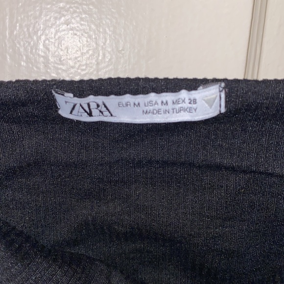 Zara Medium Black Ribbed Bodysuit - Picture 2 of 9